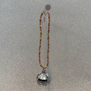 one-of-a-kind handmade disco ball rearview mirror charm